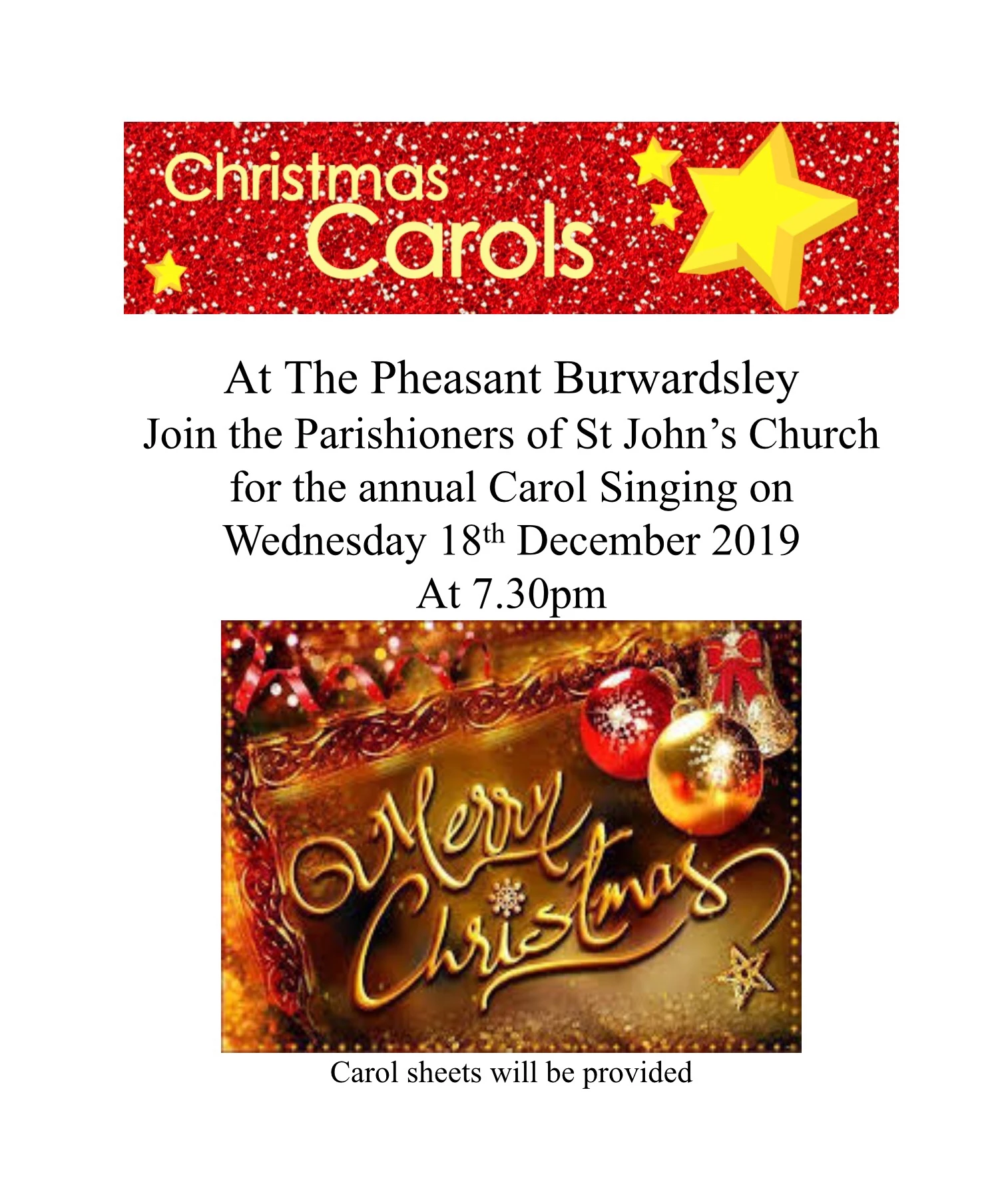 carols at the pheasant