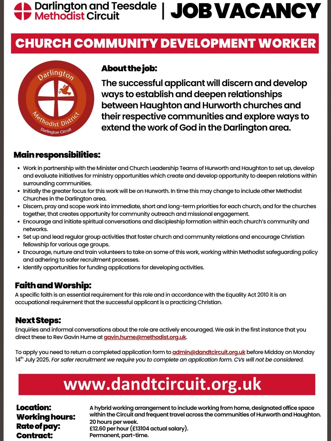 church community development worker