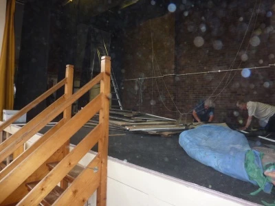 clearout of community centre stage