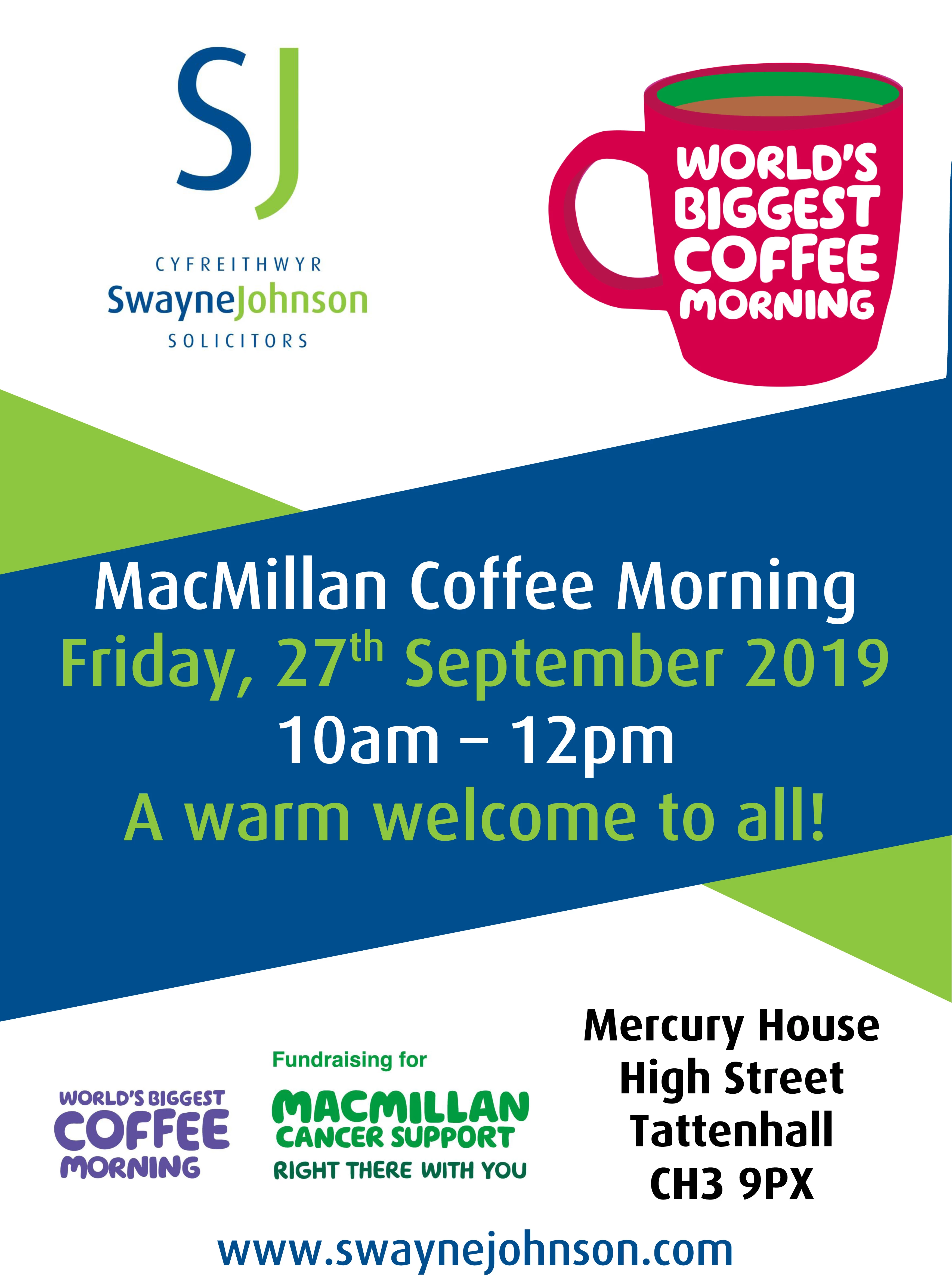 coffee morning poster tattenhall