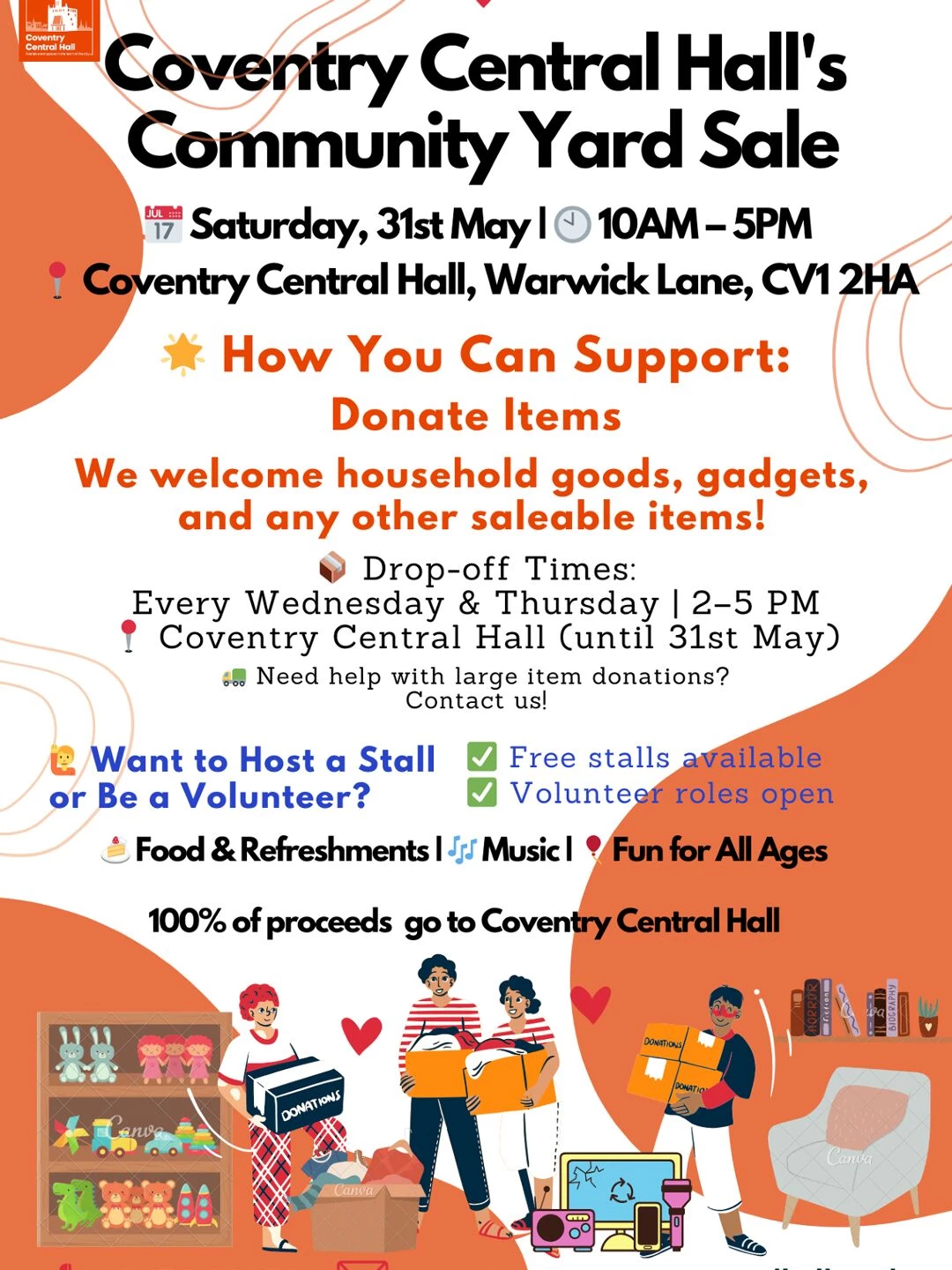 coventry central hall fundraiser 31st may 2025