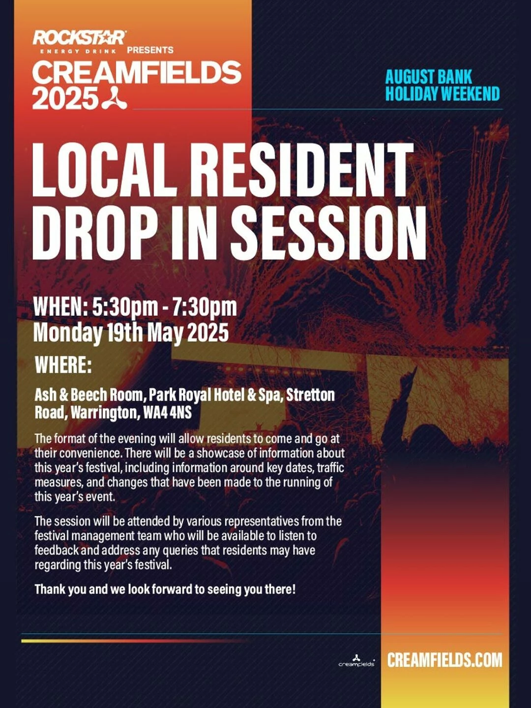creamfields 2025 residents invite flyer