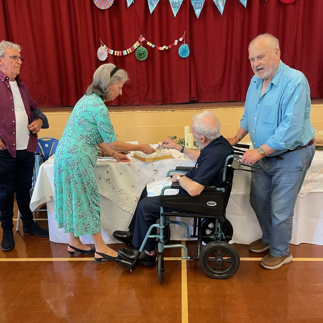 cutting the cake