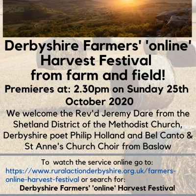 derbyshire farmers on line harvest festival 2020 poster