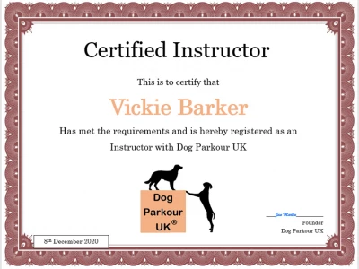 dog parkour instructor cert