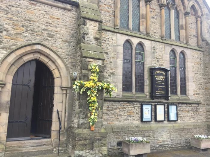 easter cross outside church