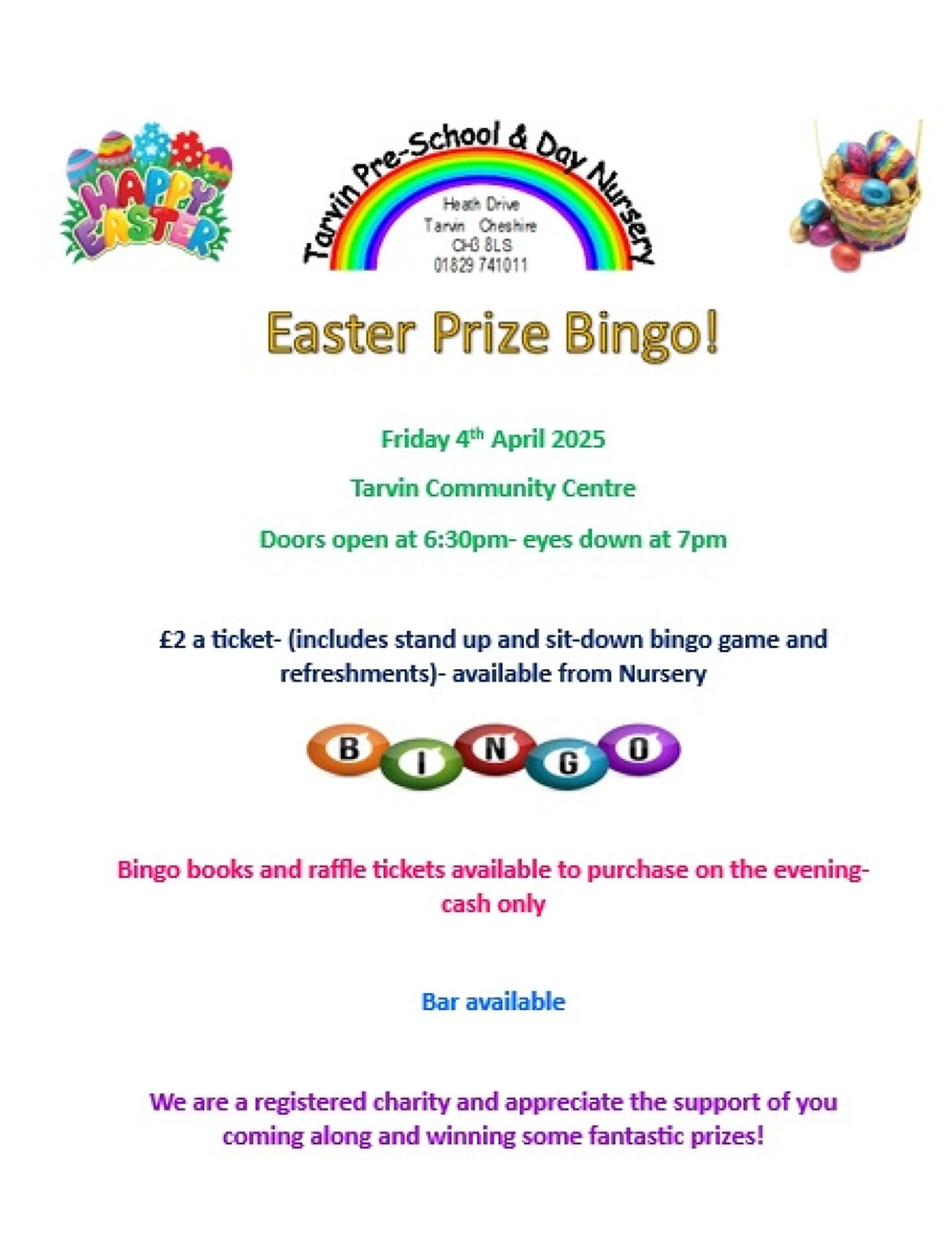 easter prize bingo
