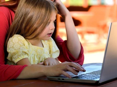family using the internet