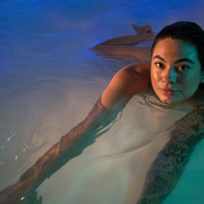 floating in a floatation pod