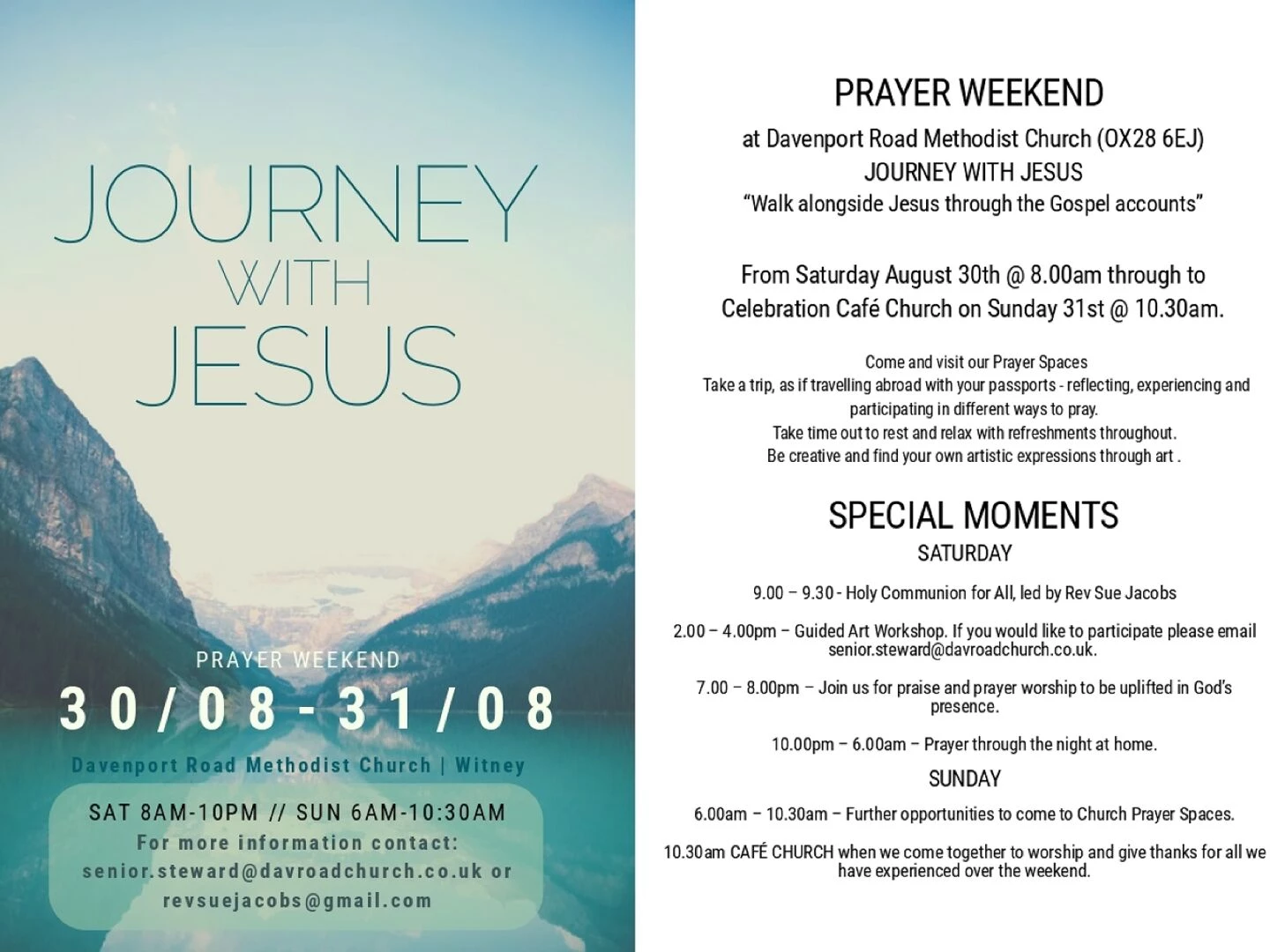 flyer for prayer weekend