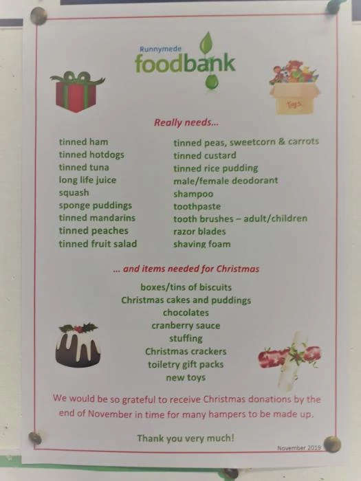foodbank november  needs