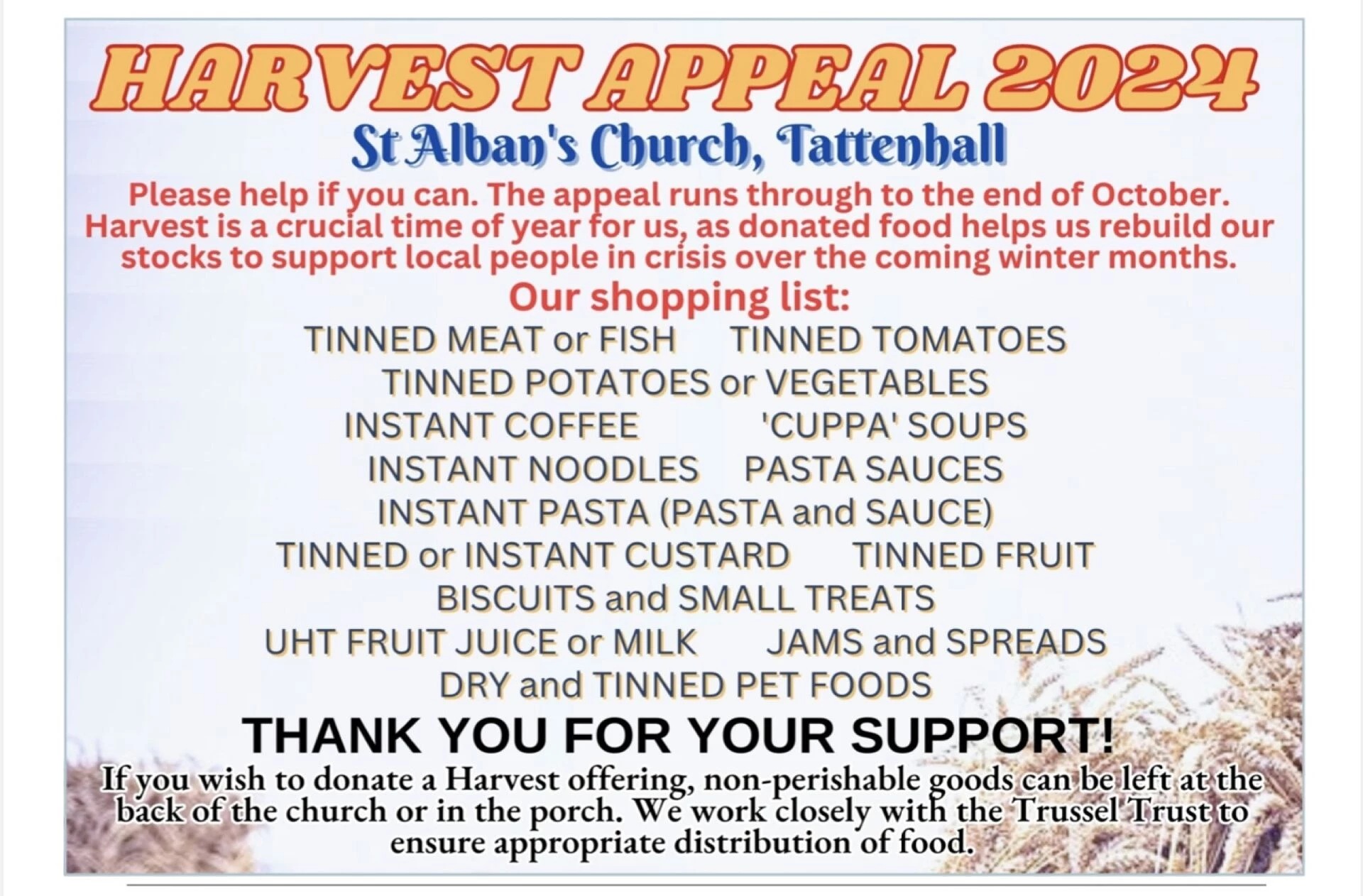 harvest appeal
