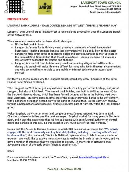 langport natwest langport press release