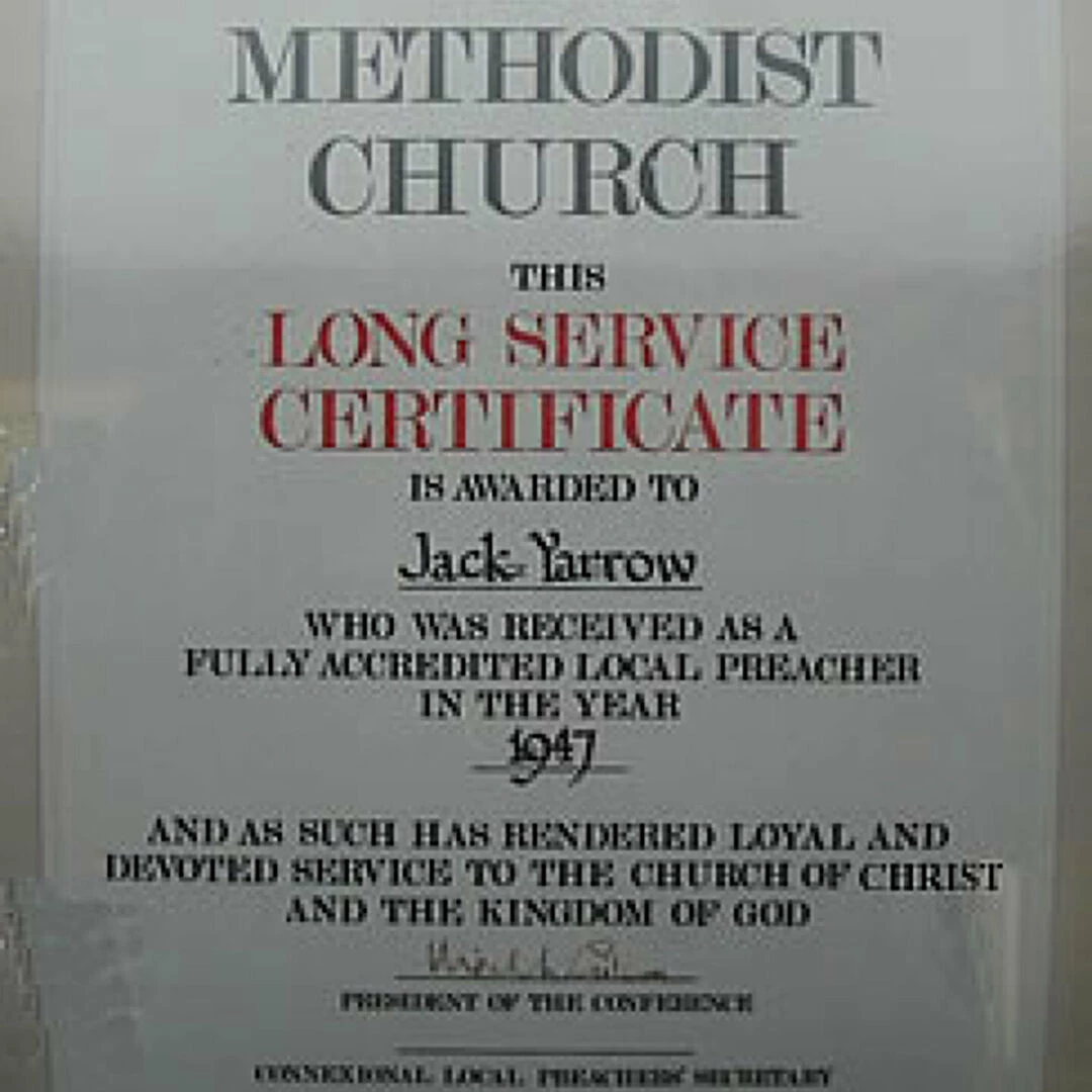 long service certificate for j