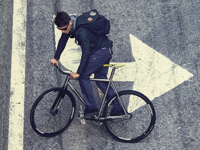 man on a bike on a steep road