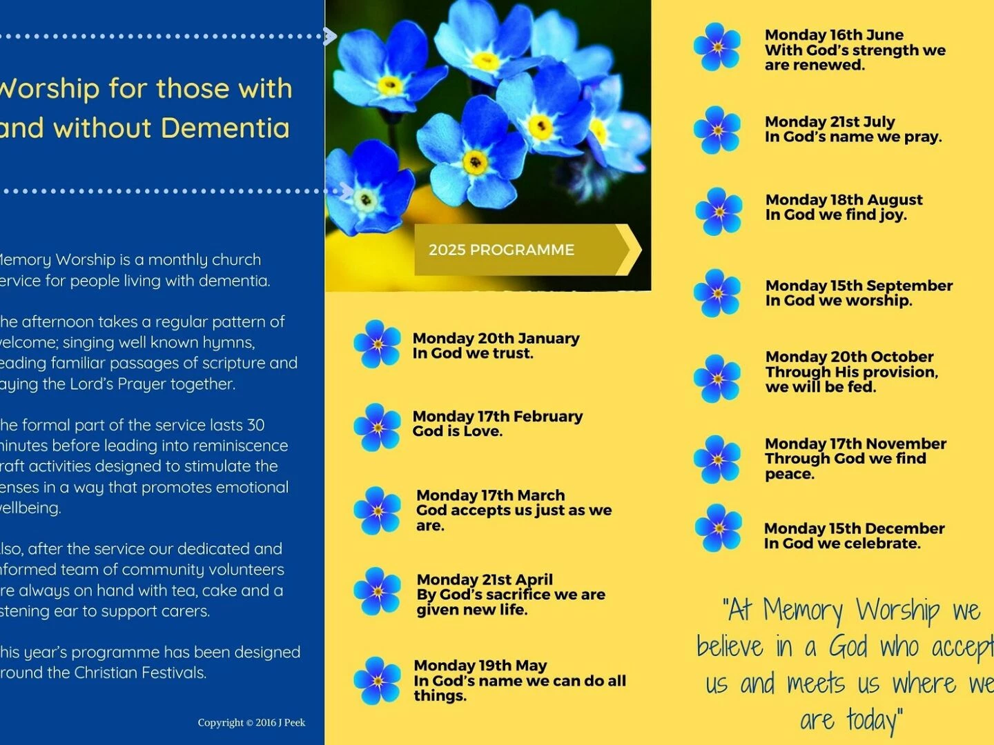 memory worship calendar