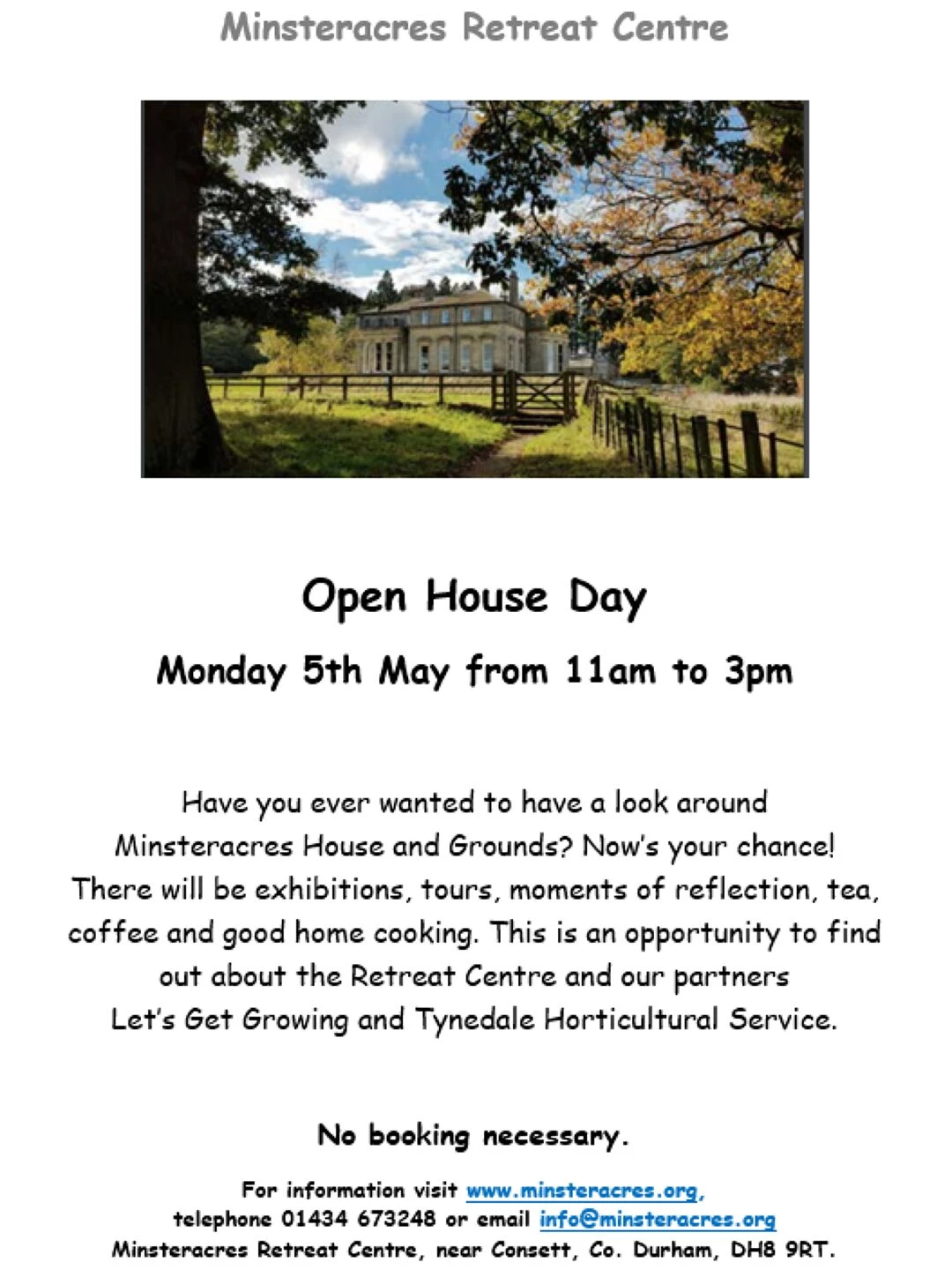 minsteracres open day
