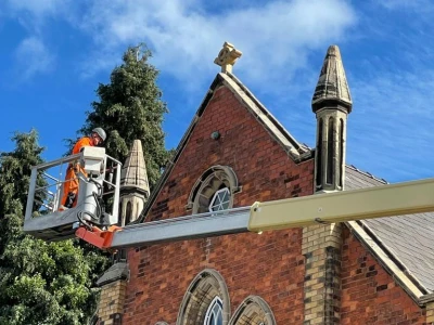 new stone cross being added