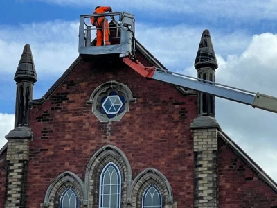 new stone cross being added