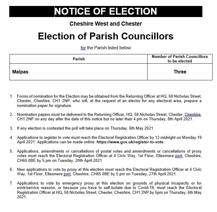 notice of election