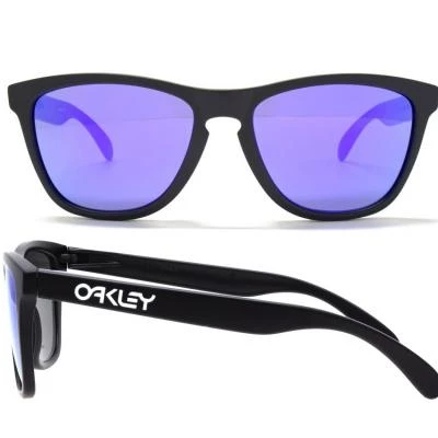 oakley frogskins in matte black with iridium violet lenses oo901324298