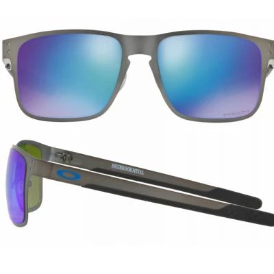 Oakley Holbrook Metal Sunglasses OO4123 Gunmetal Prizm Sapphire Polarised