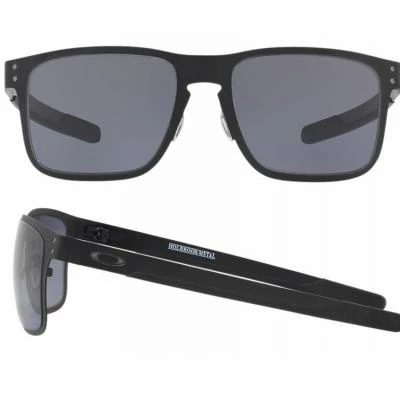 oakley holbrook metal sunglasses in matte black with grey lenses oo412301