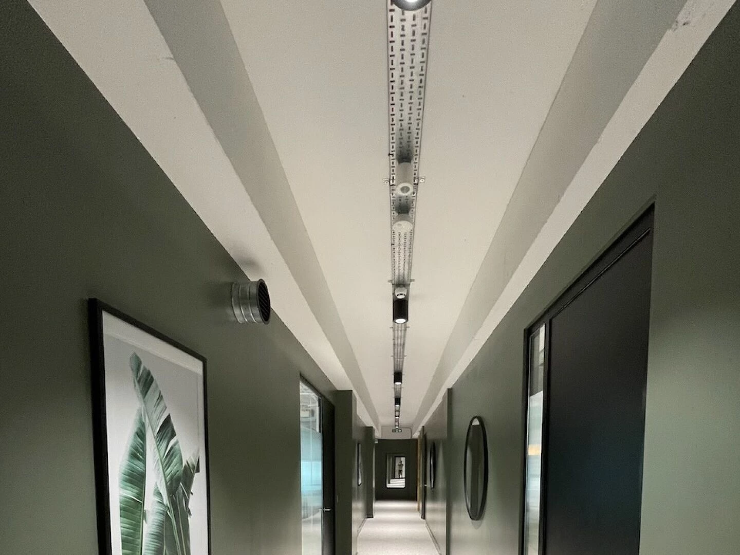 office corridor with seating