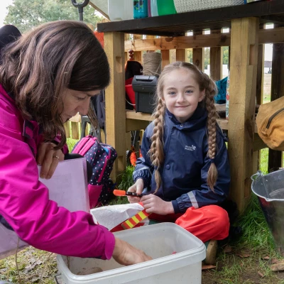 outdoor learning in the forest school