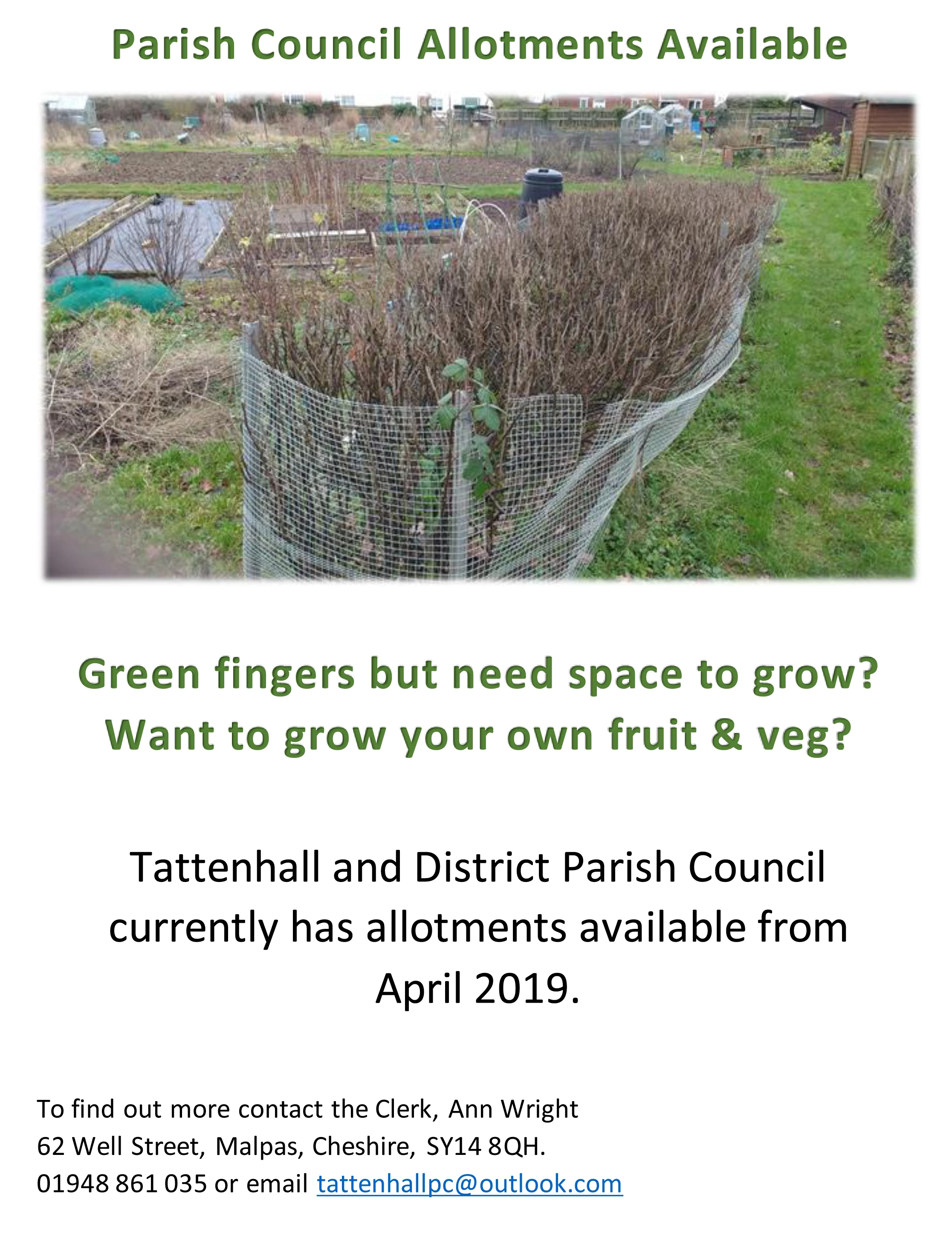 parish council allotments available