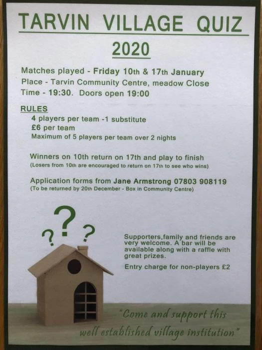 poster for 2020 village quiz image3112 4