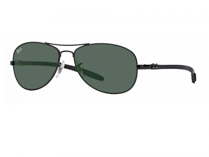 Ray-Ban RB8301 Tech Carbon Fibre Sunglasses in Black with Green Lenses
