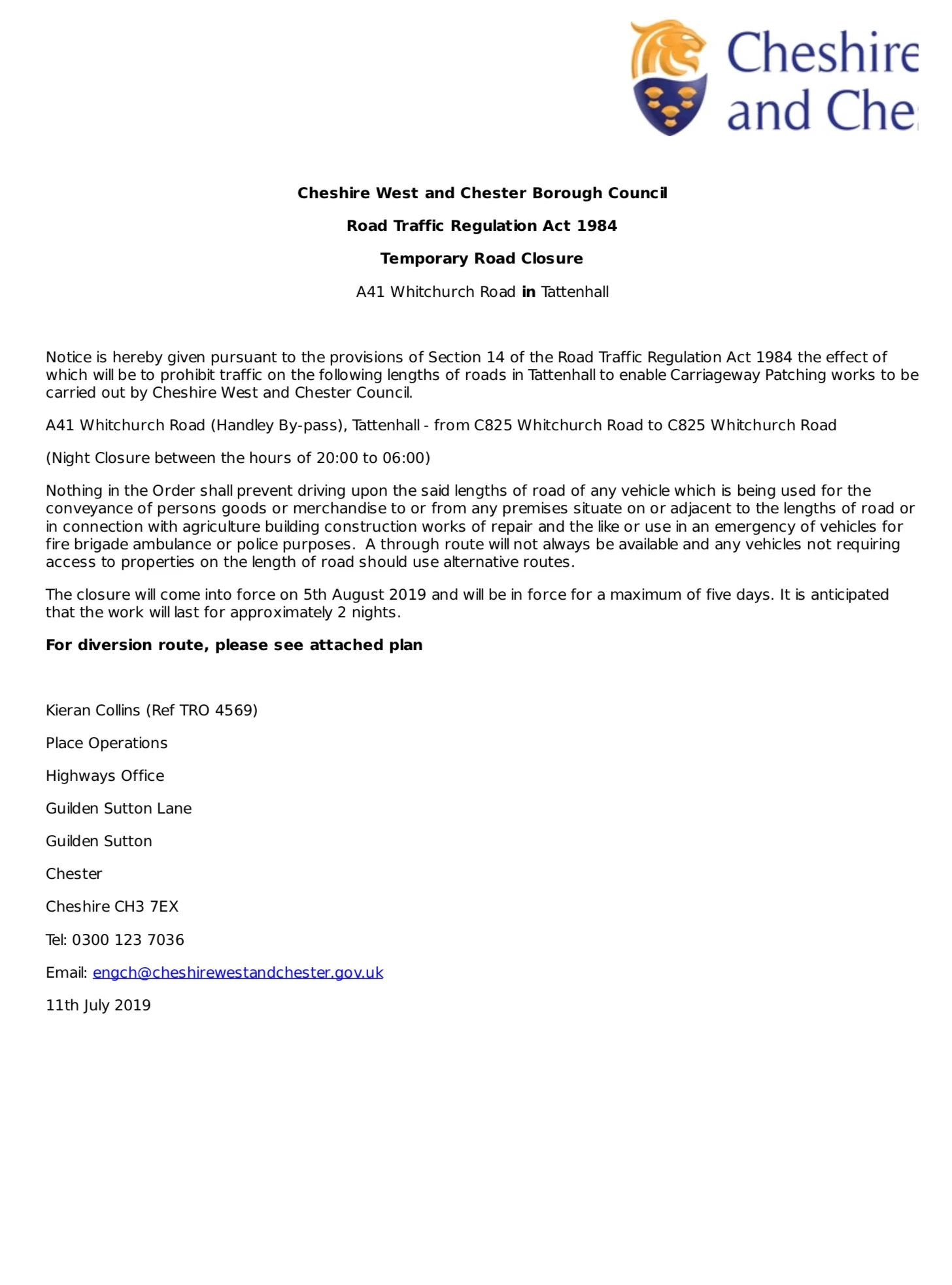road closure
