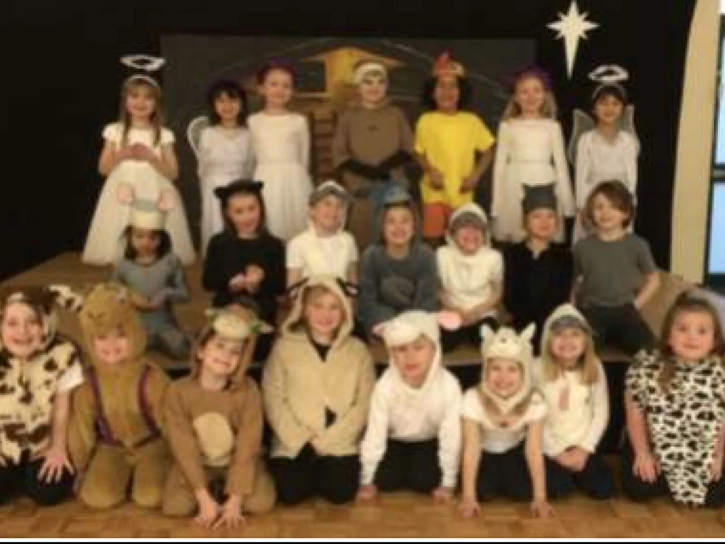 school children in costume