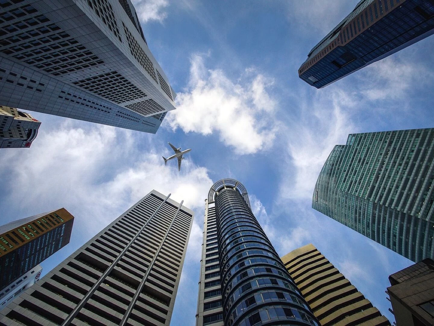 skyscrapers singapore city nature sky buildings financial district architecture urban high rise buildings