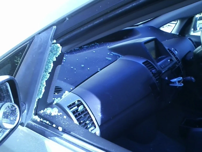 smashed car windowrhdrive