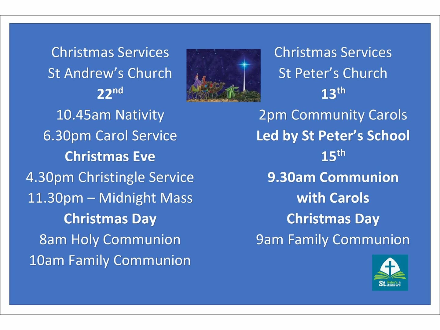 st andrews christmas services 2024 4x3