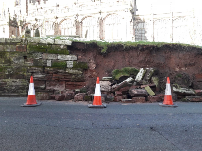 st oswald39s church wall collaspe