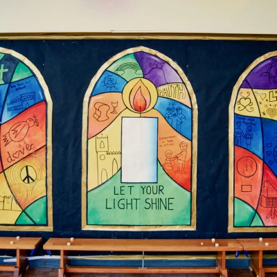 stained glass display
