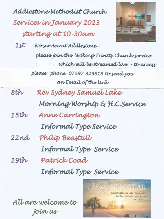 sunday service in january 2023