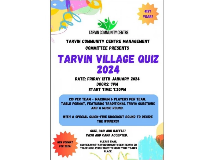 tarvin village quiz 2024 january fb