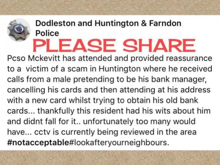 tattenhall online  bank scam