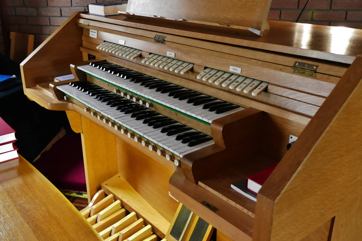 the organ console