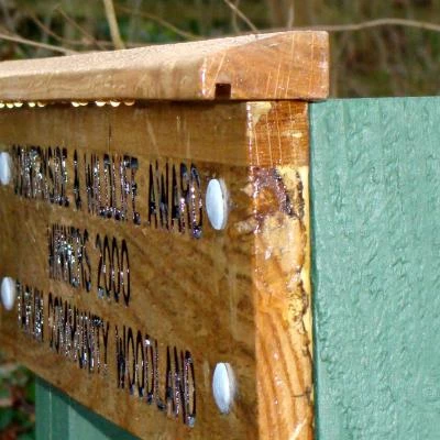 twt countryside award sign showing extent of restoration