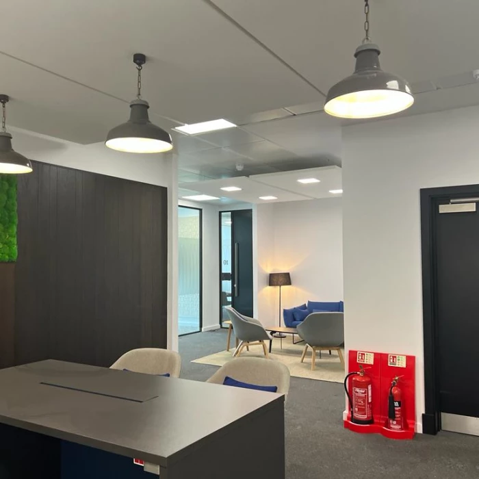 view of office desks after commercial fitout in leeds
