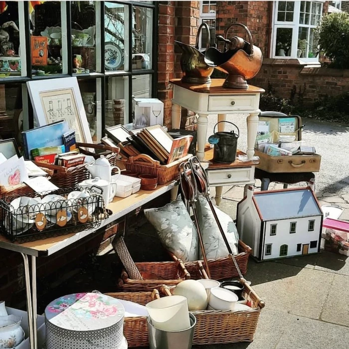 vintage charity shop  exterior
