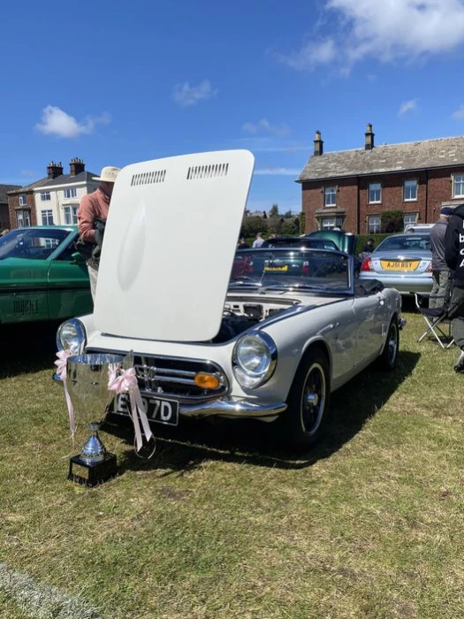 white convertible at lytham show