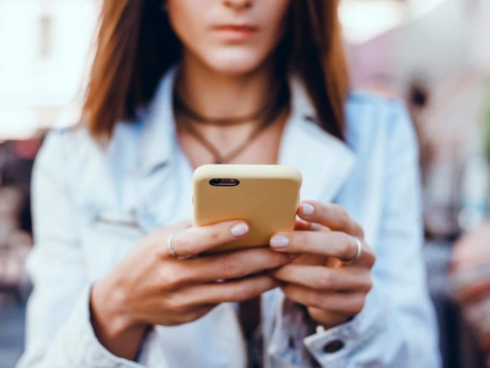 woman using phone