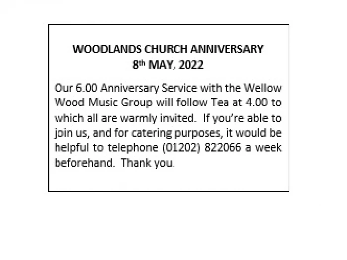 woodlands anniversary tea