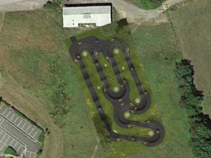 workington pump track aerial view